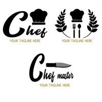 ensemble de logos de chef vecteur