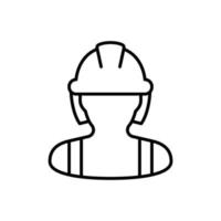 icône de travailleur de la construction féminine. travail, constructeur, employé, concept de casque. style de contour simple. illustration de conception de vecteur de ligne mince isolée sur fond blanc. ep 10.