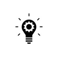 icône de l'innovation. style solide simple. ampoule et rouage à l'intérieur, équipement, idée, concept de solution. illustration vectorielle de glyphe isolée sur fond blanc. ep 10. vecteur