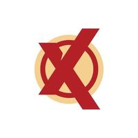 cercle rouge lettre x création de logo vecteur