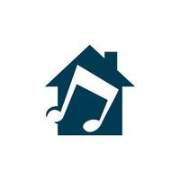 création de logo de studio de maison de musique vecteur