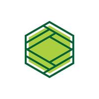 création de logo hexagone vert vecteur