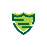 création de logo de données de bouclier vert sécurisé vecteur
