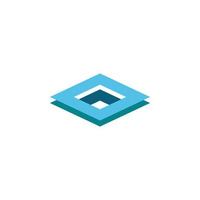 création de logo pile carré diamant bleu vecteur