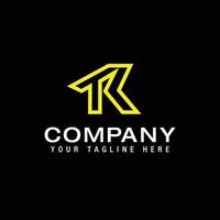 tk et tr initiales vecteur de modèle de conception de ligne de logo d'entreprise