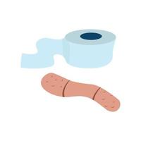 bandage chirurgical et bandage pour vecteur de conception illustration plaie plat