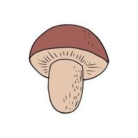 doodle dessiné à la main de croquis de champignon boletus. icône, monochrome. nourriture végétale naturelle vecteur