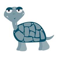 illustration d'une tortue de mer mignonne sur un fond blanc illustration vectorielle style plat de dessin animé vecteur