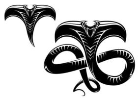 personnage de tatouage de serpent cobra vecteur