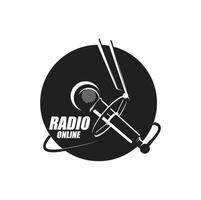 icône de radio en ligne, station de radio, podcast ou musique vecteur