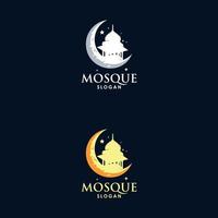 conception de modèle de logo de mosquée islamique vecteur