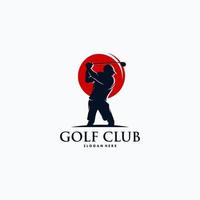 vecteur de conception de logo de joueur de golf