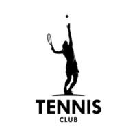 joueur de tennis femme logo design illustration vectorielle vecteur