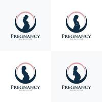 ensemble de modèle vectoriel de conception de logo de grossesse