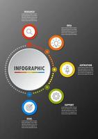 modèle d'infographie avec l'image de 5 rectangles vecteur