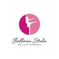 modèle de conception de logo de studio de ballerine vecteur