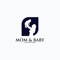 vecteur de conception de logo maman et bébé