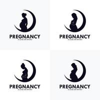 ensemble de modèle vectoriel de conception de logo de grossesse