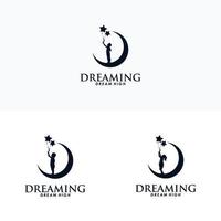 modèle de conception de logo de rêve d'enfant vecteur