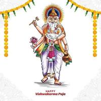 fond de célébration du dieu hindou vishwakarma puja vecteur