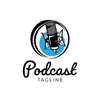 le logo du podcast dans un style plat minimaliste isolé sur fond blanc. icône de radio de diffusion de podcast simple. vecteur