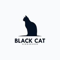 vecteur de conception de logo de chat noir