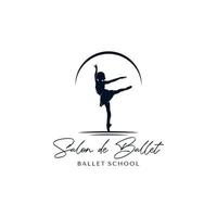 modèle de conception de logo d'école de ballet vecteur