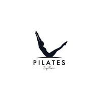 formateur pilates femme silhouette création de logo vectoriel créatif