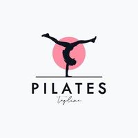 formateur pilates femme silhouette création de logo vectoriel créatif