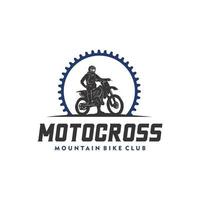 modèle de conception de logo silhouette motocross vecteur