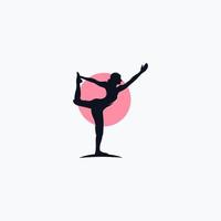 fitness gymnastique logo silhouette sportive vecteur