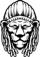 illustrations vectorielles de silhouette de tête de lion rastafari pour votre logo de travail, t-shirt de marchandise de mascotte, autocollants et conceptions d'étiquettes, affiche, cartes de voeux entreprise publicitaire ou marques. vecteur