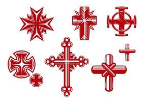 croix rouges religieuses vecteur