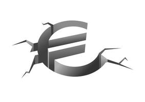 symbole de crash de l'euro vecteur