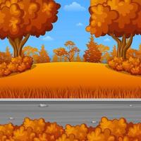 illustration vectorielle du paysage d'automne avec des montagnes et des arbres vecteur