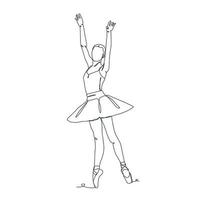 illustration en ligne continue du danseur de ballet vecteur