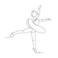 illustration en ligne continue du danseur de ballet vecteur