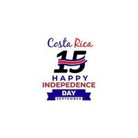 costa rica joyeux jour de l'indépendance symbole logo vecteur modèle conception illustration