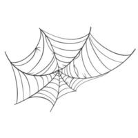 icône de toile d'araignée vectorielle dessinée en une seule ligne sur blanc pour halloween. vecteur