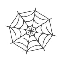 icône de toile d'araignée vectorielle dessinée en une seule ligne sur blanc pour halloween. vecteur