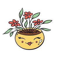 jolie plante dans un pot de fleurs. illustration vectorielle de plantes d'intérieur. vecteur