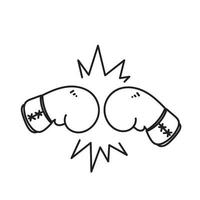 vecteur d'illustration de symbole de boxe doodle dessiné à la main