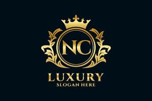 modèle de logo de luxe royal lettre nc initial dans l'art vectoriel pour les projets de marque luxueux et autres illustrations vectorielles.