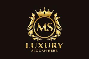 modèle initial de logo de luxe royal lettre ms dans l'art vectoriel pour les projets de marque luxueux et autres illustrations vectorielles.
