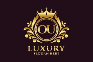 modèle de logo de luxe royal lettre initiale ou dans l'art vectoriel pour les projets de marque luxueux et autres illustrations vectorielles.