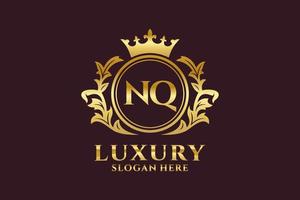 modèle de logo de luxe royal lettre nq initial dans l'art vectoriel pour les projets de marque luxueux et autres illustrations vectorielles.