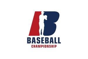 lettre b avec création de logo de baseball. éléments de modèle de conception de vecteur pour l'équipe sportive ou l'identité d'entreprise.