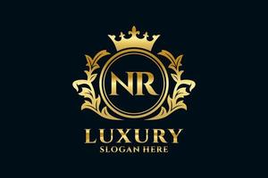 modèle de logo de luxe royal lettre initiale nr dans l'art vectoriel pour les projets de marque de luxe et autres illustrations vectorielles.