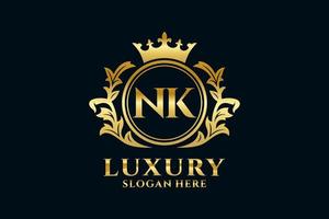 modèle de logo de luxe royal lettre nk initiale dans l'art vectoriel pour les projets de marque luxueux et autres illustrations vectorielles.