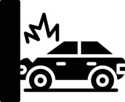 icône de glyphe de voiture accidentée vecteur